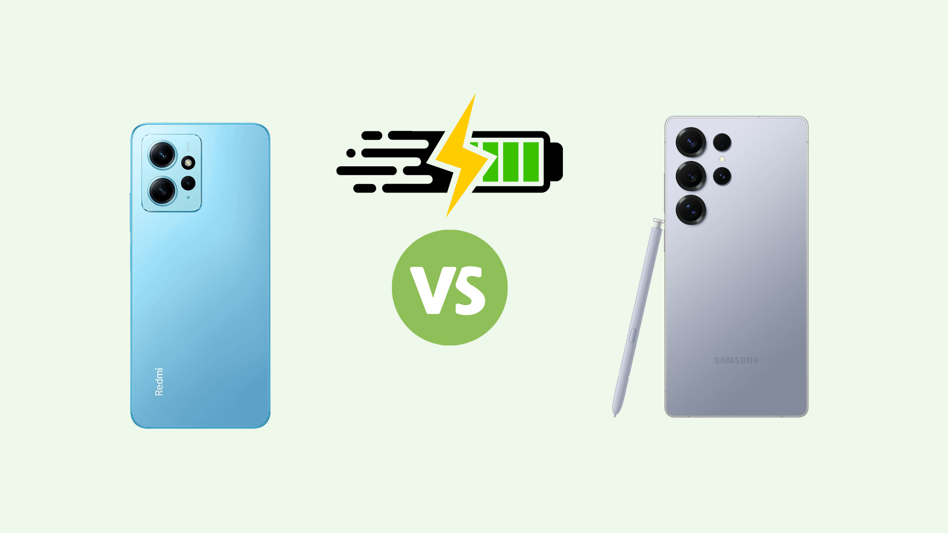 charging speed comparison showing Redmi vs Samsung