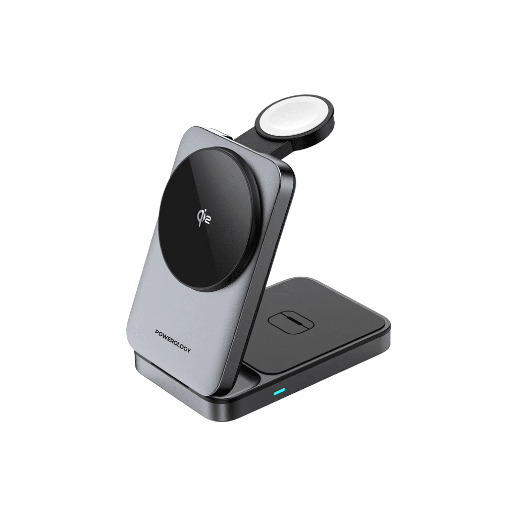 Powerology 3-in-1 Foldable Magnetic Wireless Charging Bracket