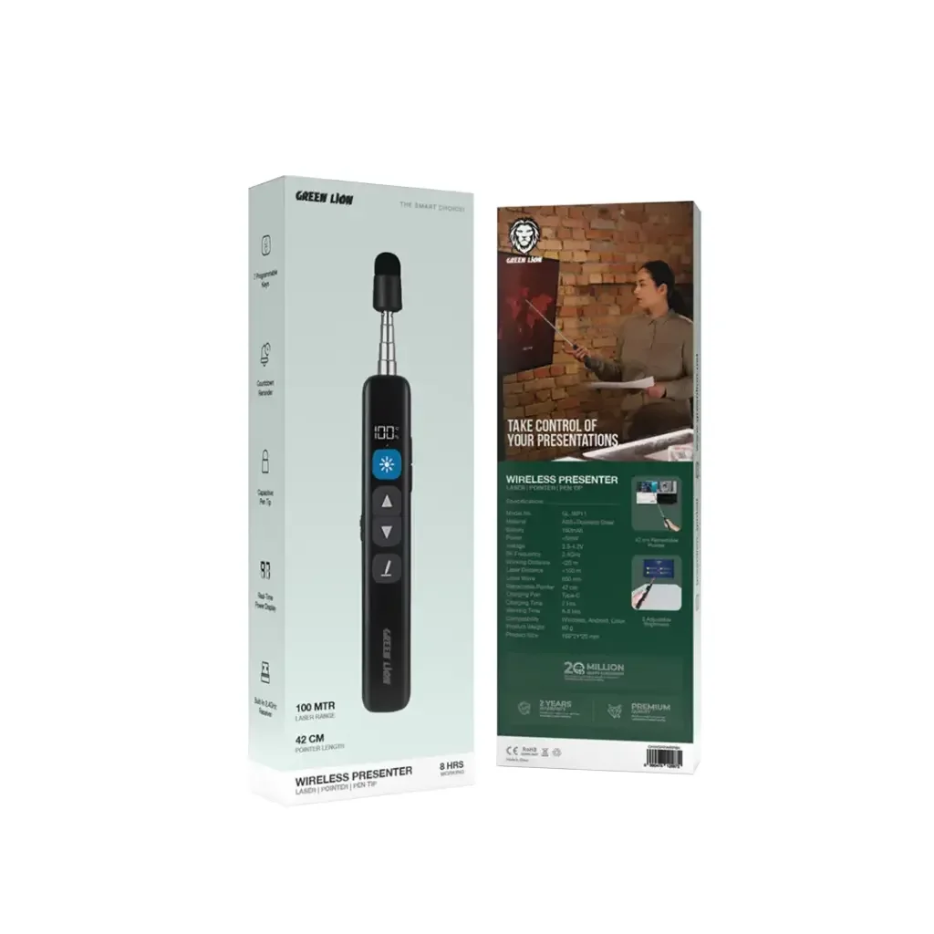 Green Lion Wireless Presenter With Retractable Pointer