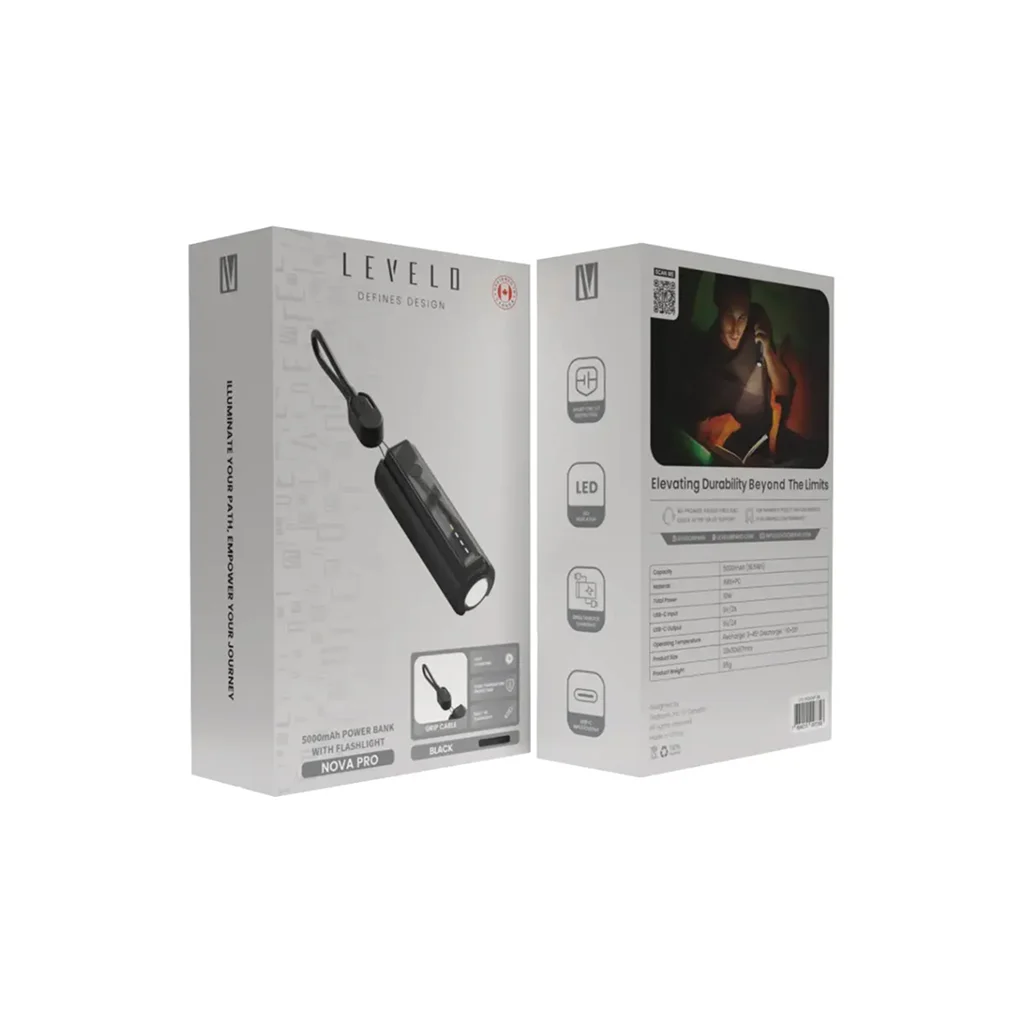 Levelo Nova Pro 5000mAh Power Bank with Flashlight