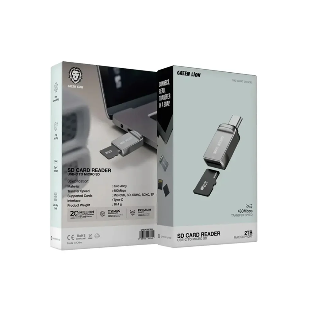 Green Lion SD Card Reader USB-C to Micro SD