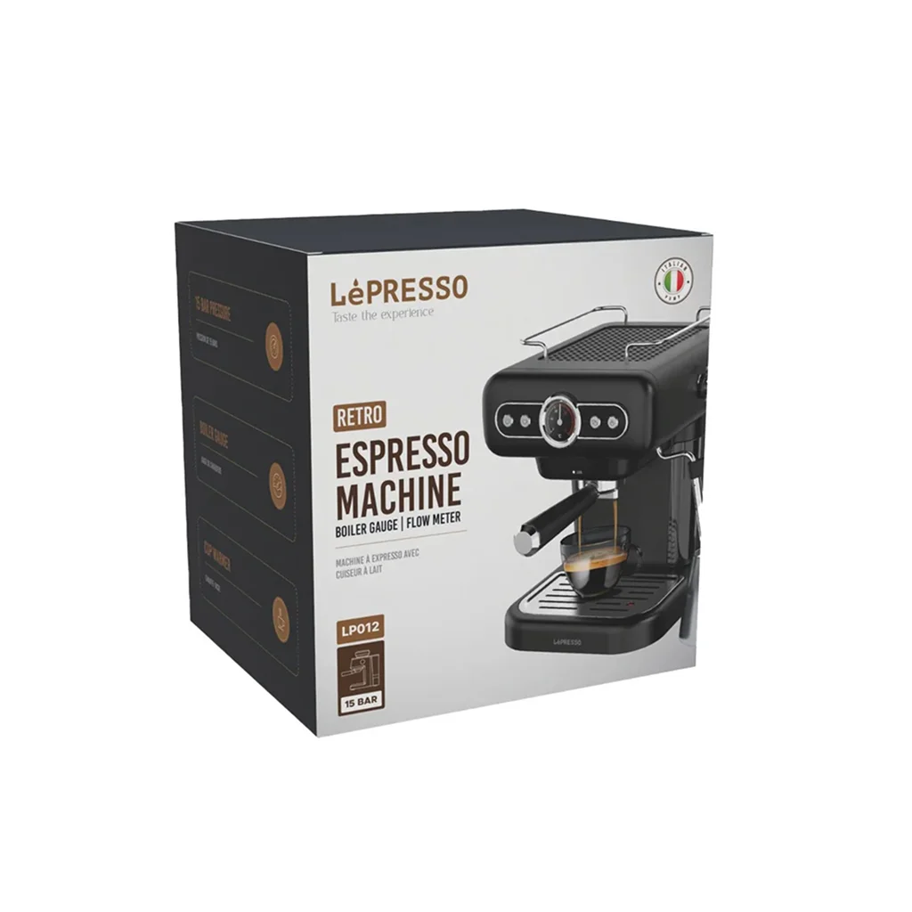 LePresso Retro Espresso Boiler Machine Gauge and Milk Steamer