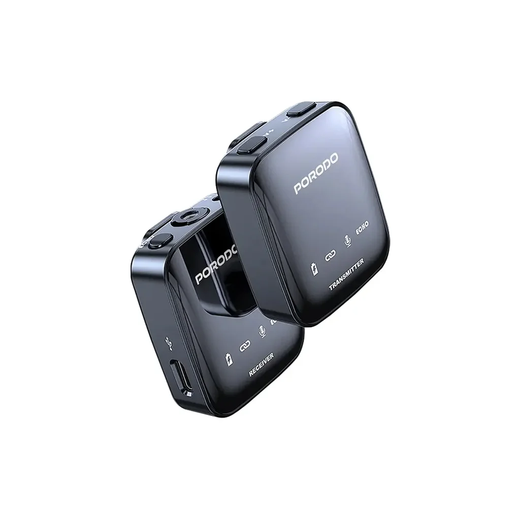 Porodo Two-Device Connect Handheld Lavalier Microphone