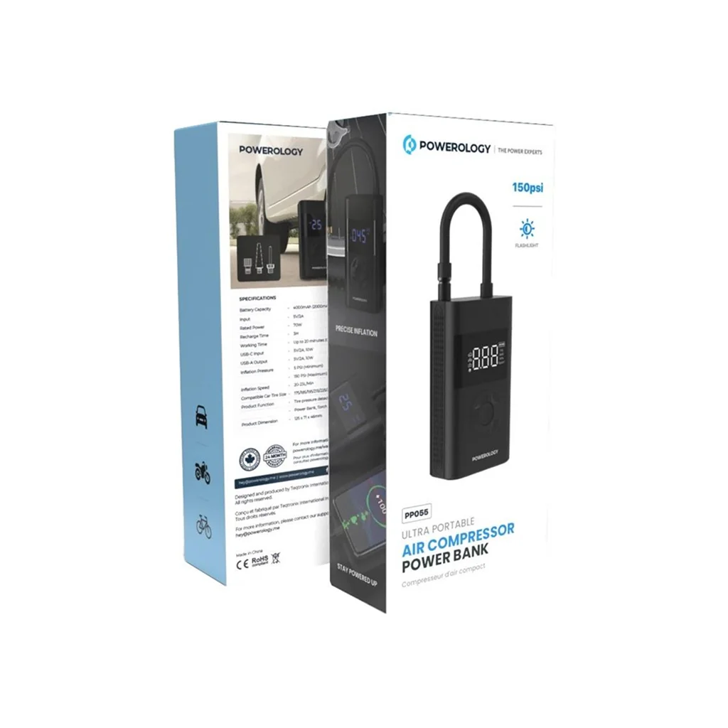 Powerology Ultra Portable Air Compressor Power Bank
