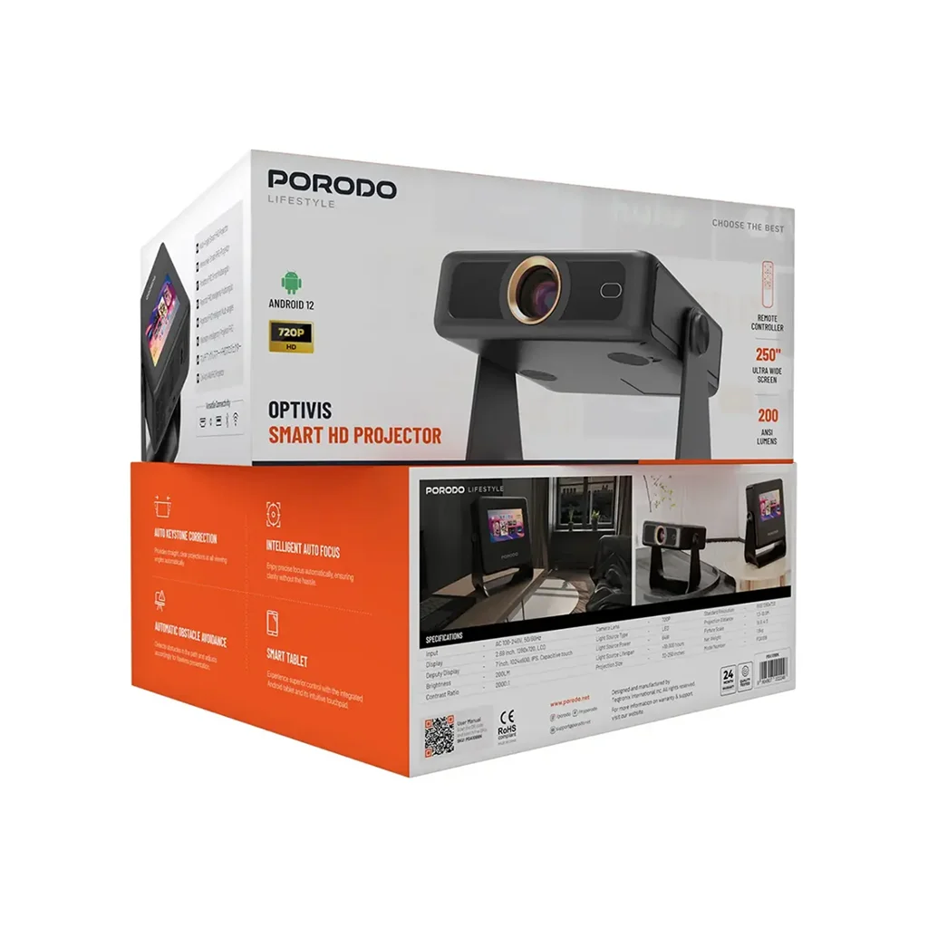 Porodo Lifestyle Optivis Smart HD Projector