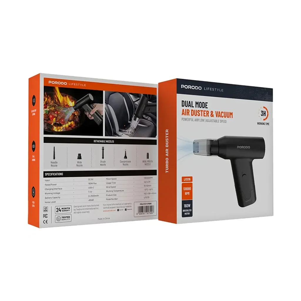 Porodo Lifestyle Dual Mode Air Duster & Vacuum