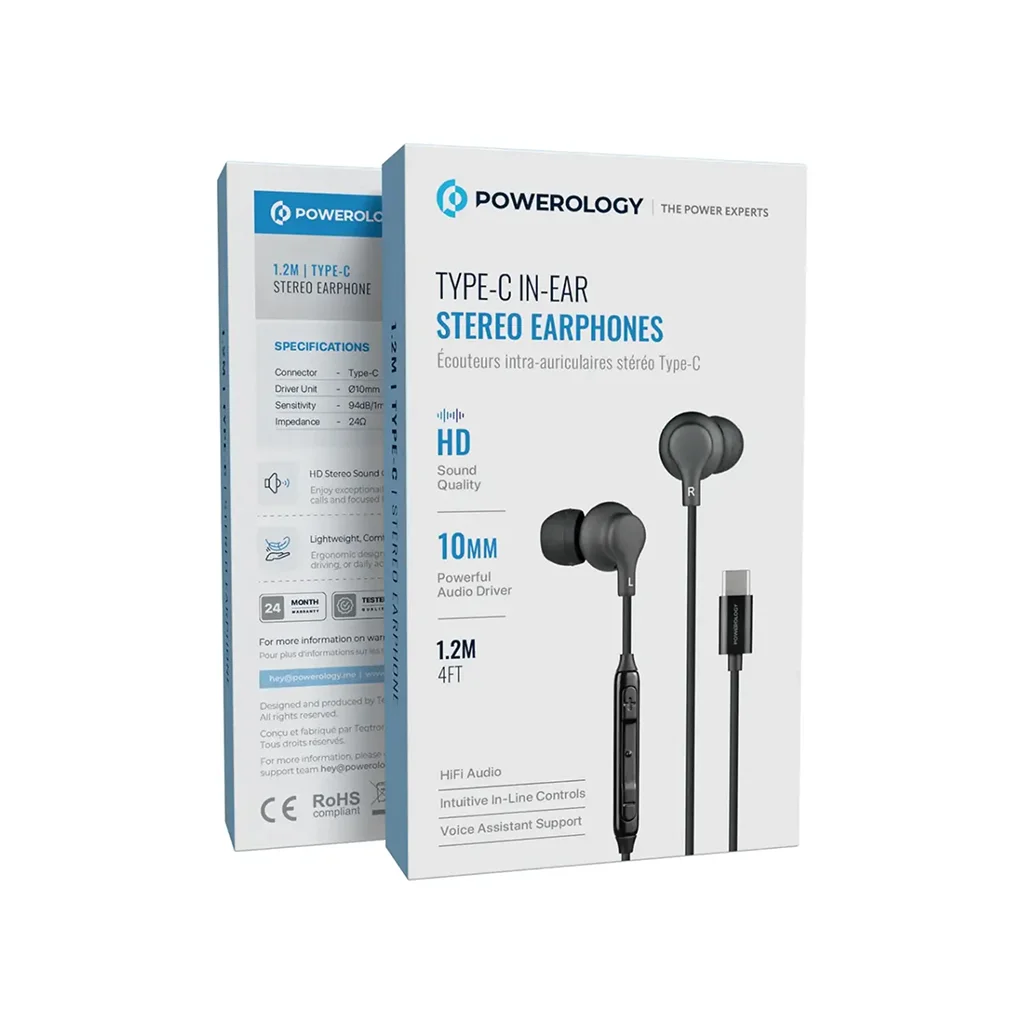 Powerology Type-C In-Ear Stereo Earphones 