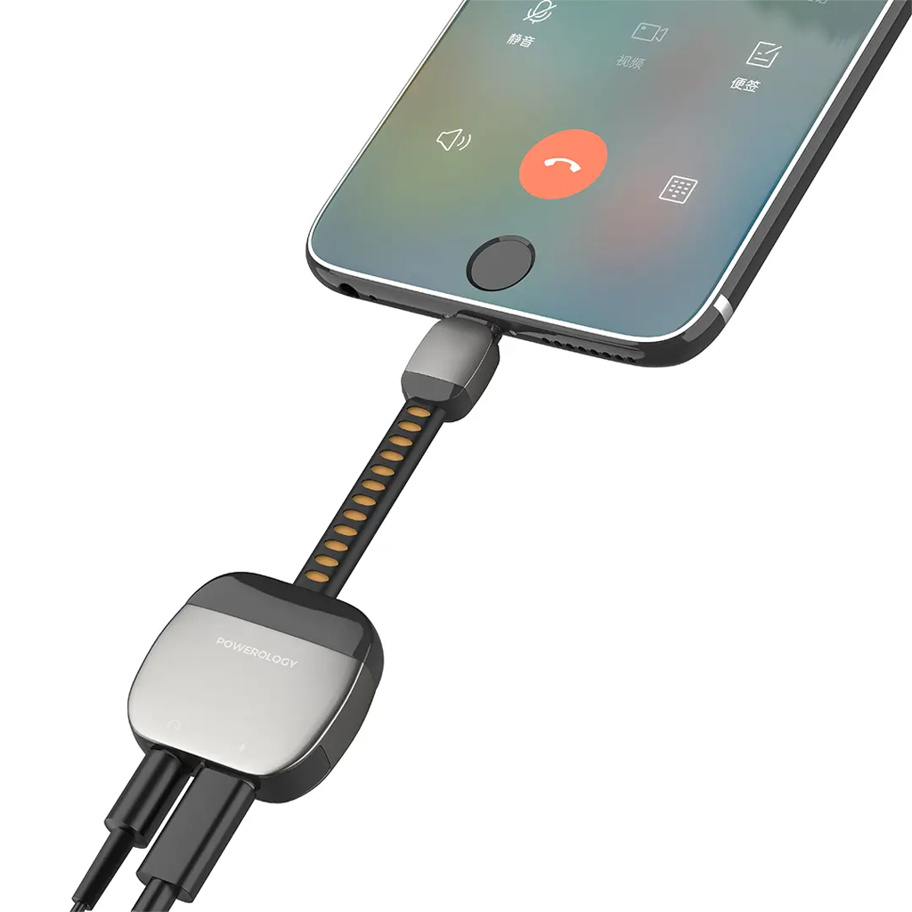Powerology 2-IN-1 Adapter Type-C to 3.5mm AUX