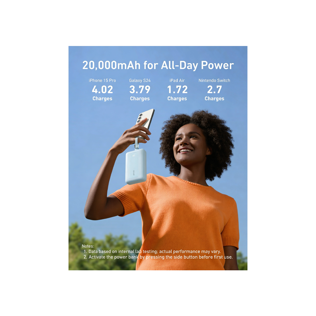 Anker Zolo Power Bank (20K, Built-In USB-C and Lightning Cable) 