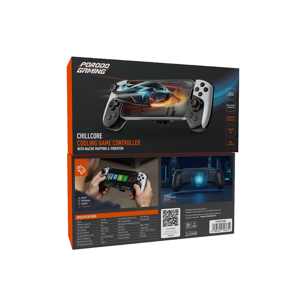 Porodo Gilcore Cooling Game Controller with Macro Mapping and Vibration