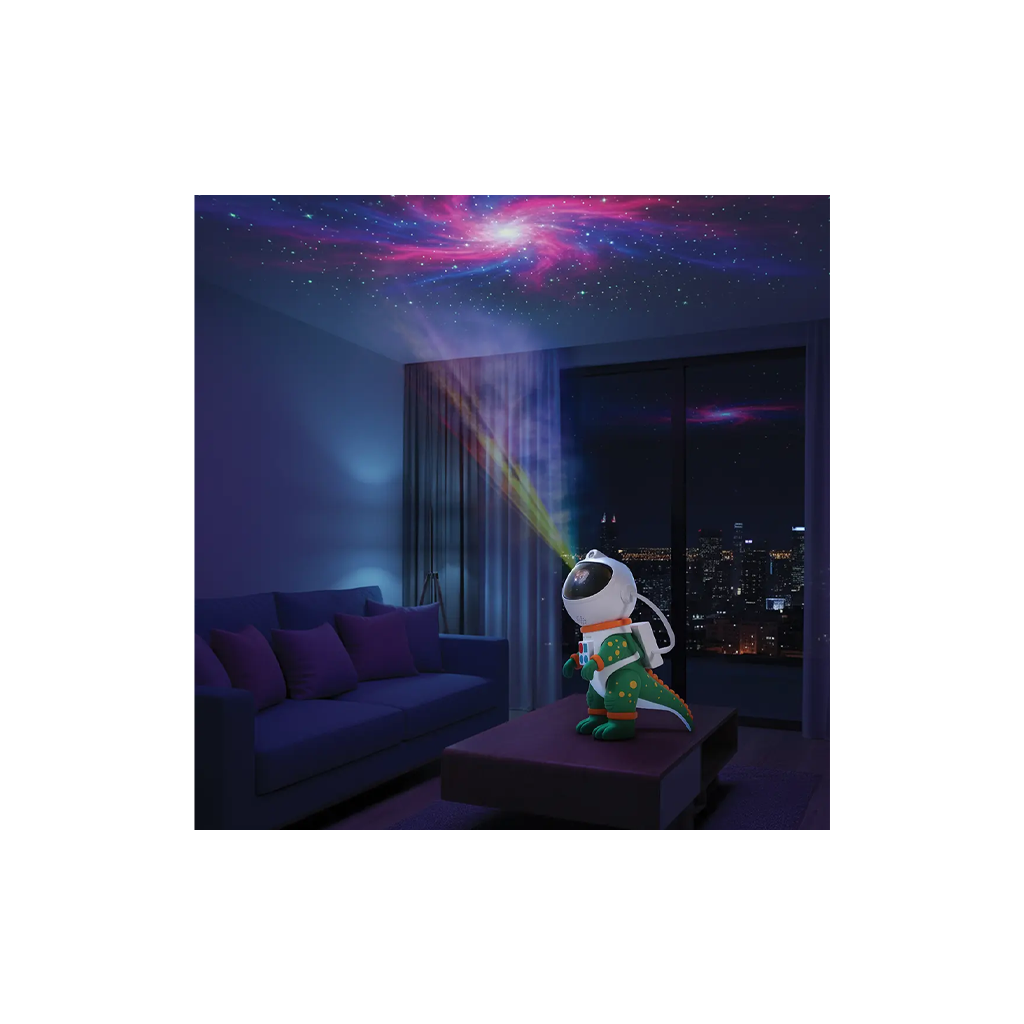 Green Lion Astronaut Night Light Projector