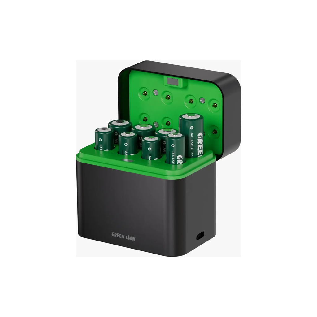 Green Lion Rechargeable 8*AA Battery Dock USB-C