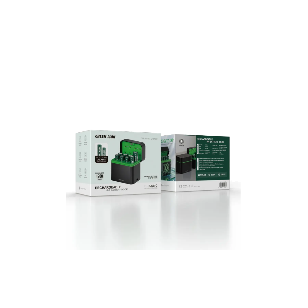 Green Lion Rechargeable 8*AA Battery Dock USB-C