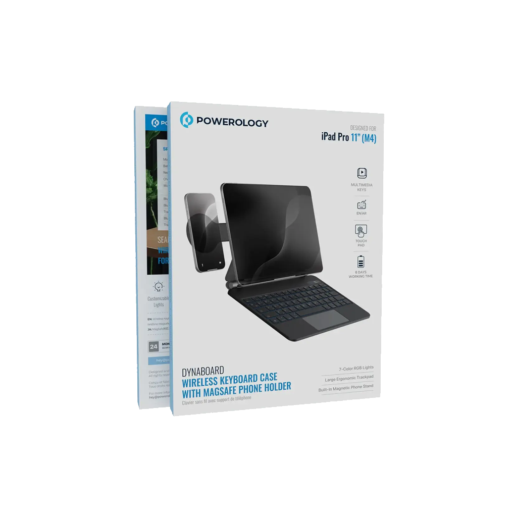Powerology DynaBoard Wireless Keyboard Case with MagSafe Phone Holder