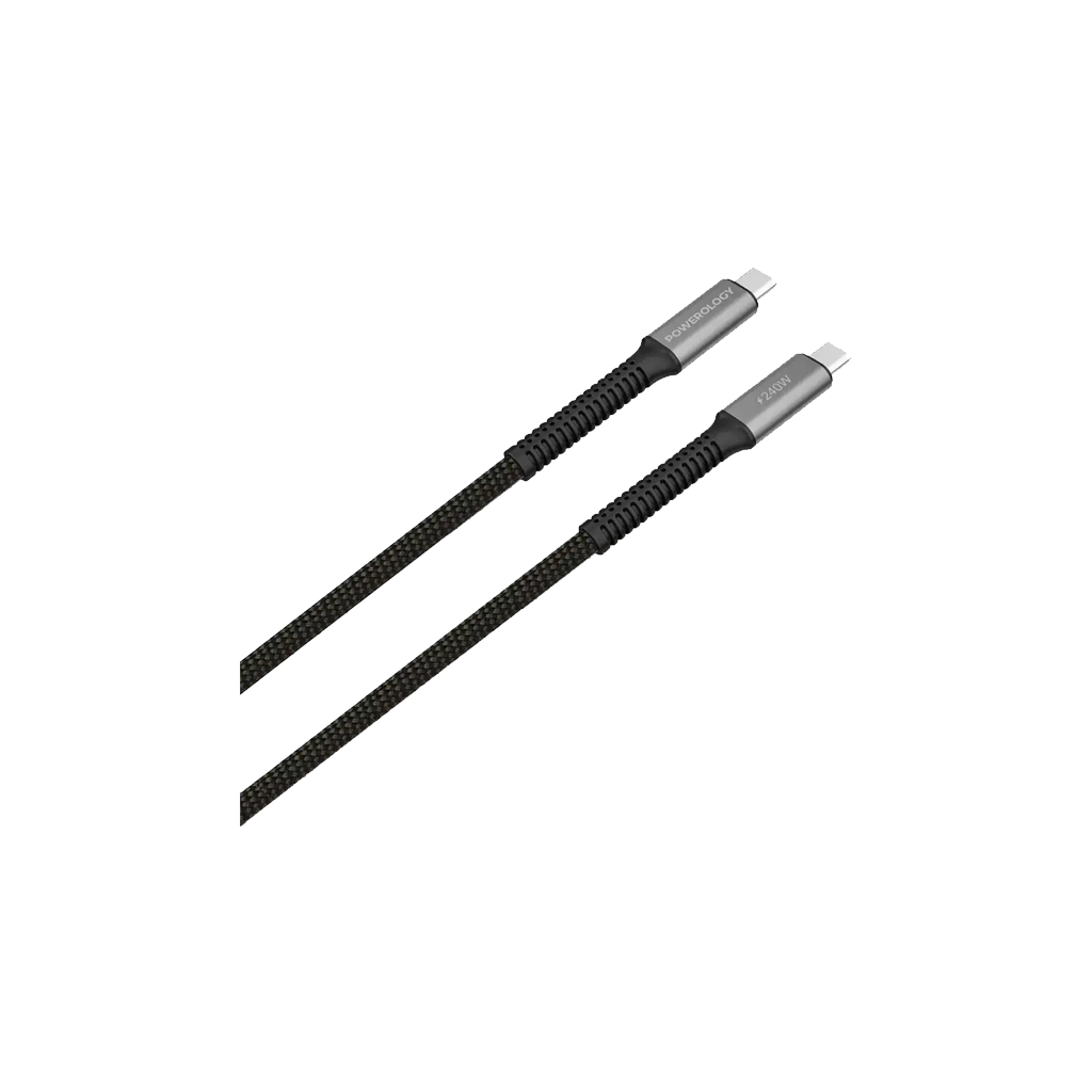 Powerology USB4 Cable with Braided USB-C to USB-C Wire