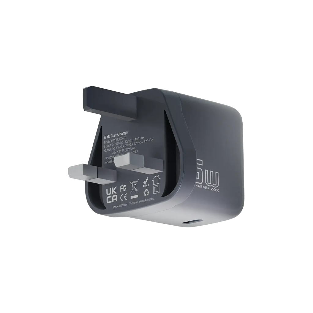 Powerology Voltflow 45W Type-C Adaptor With TFT Screen C To C Cable