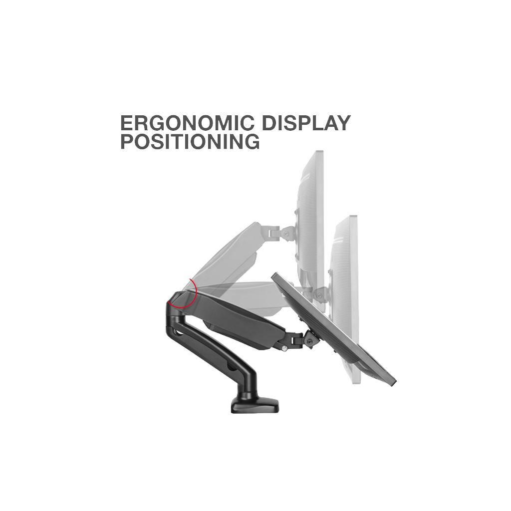 Adjustable Gas Spring Single Monitor Arm (17"–30")