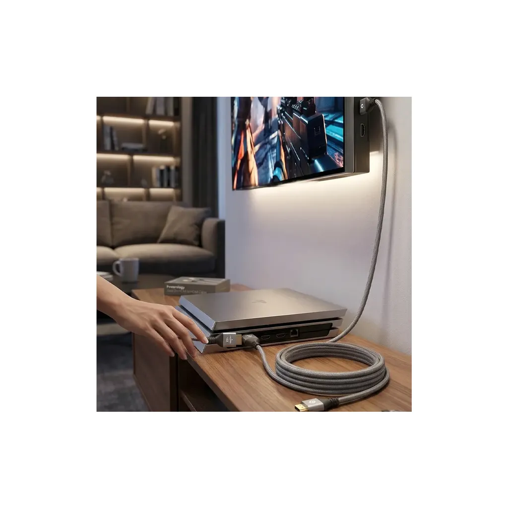 Powerology Zaap 2M HDMI Cable grey color 3.webp