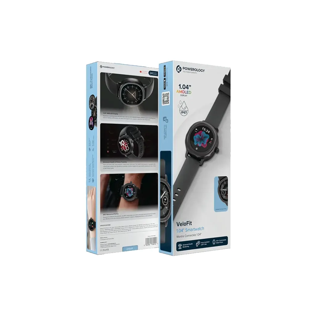 Powerology VeloFit Smartwatch black color 6.webp