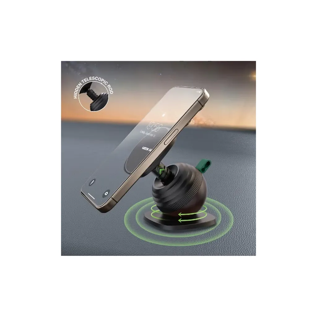 Green Lion Snail Mount Car Phone Holder Black color 2.webp