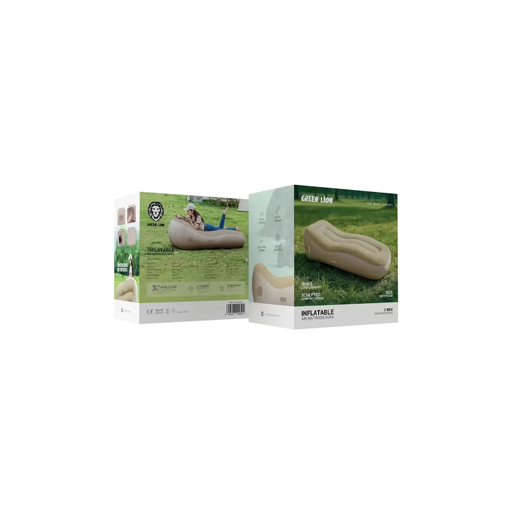 Green Lion Inflatable Air Mattress Sofa Beige color 4.webp