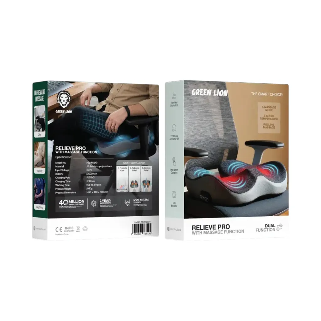Green Lion Massage Cushion Grey color 4.webp