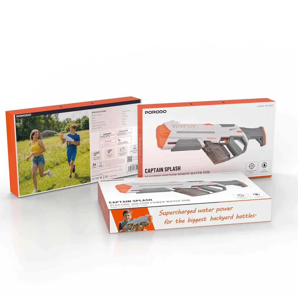 Porodo Captain Splash Electric Suction Power Water Gun white color 3.webp