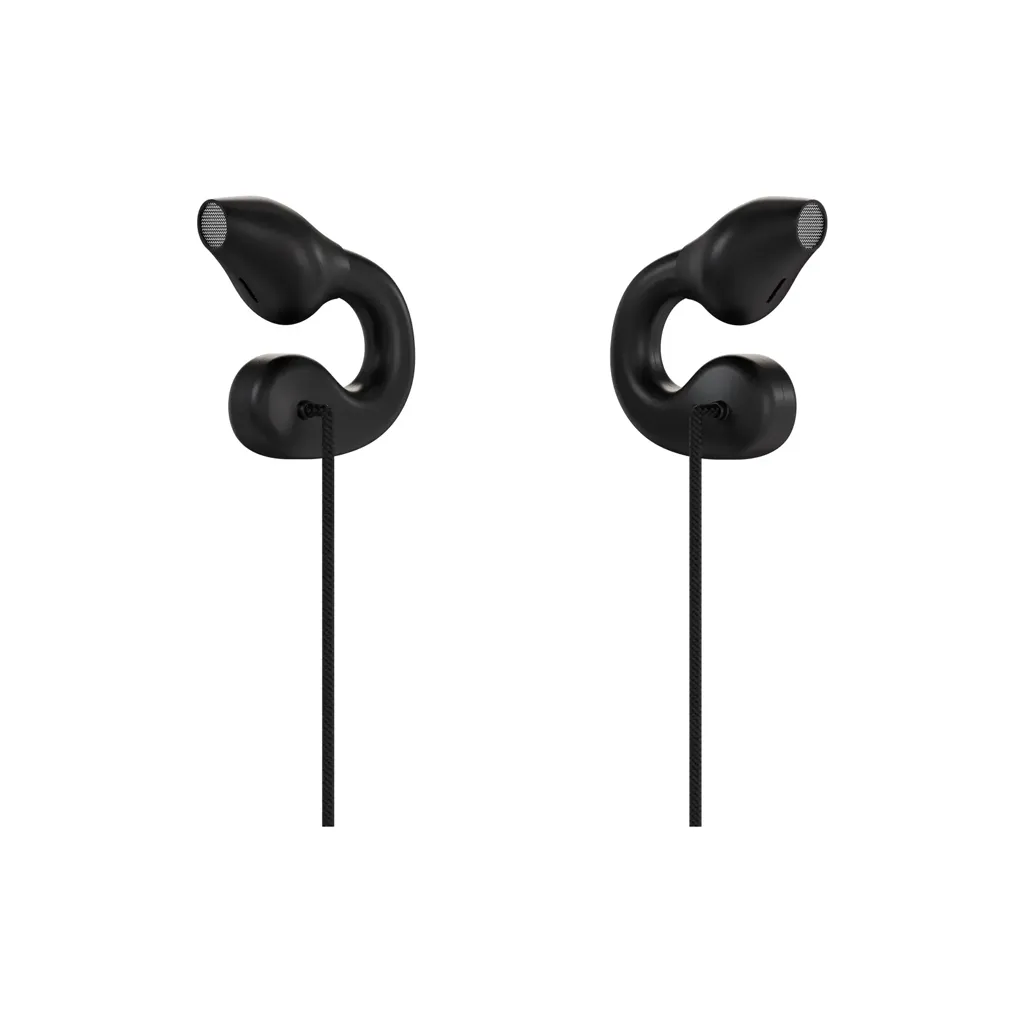 Powerology Voro Earhook USB-C Wired Earphones black color 10mm 3.webp