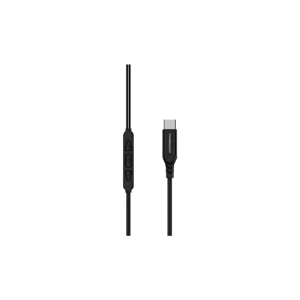 Powerology Voro Earhook USB-C Wired Earphones black color 10mm 2.webp