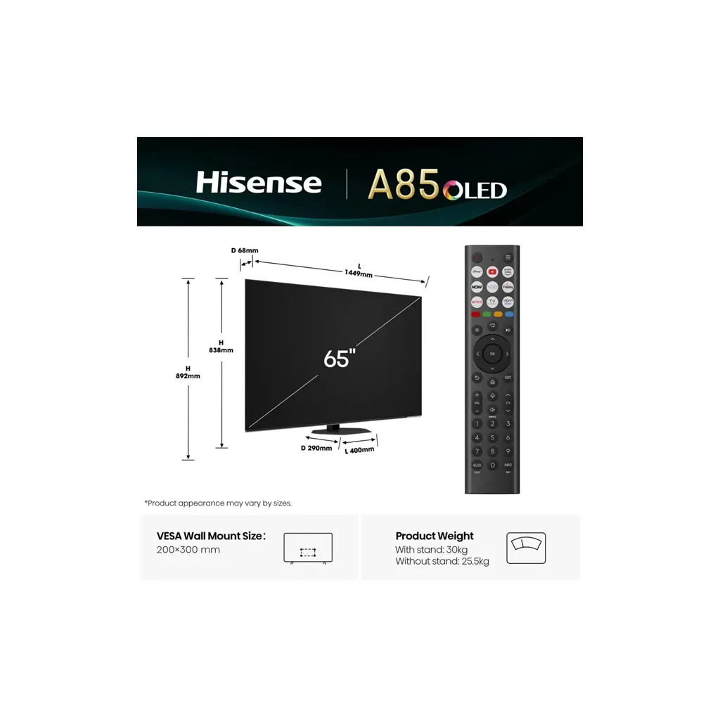 Hisense 65A85LEVS 65″ Smart OLED TV 2.webp