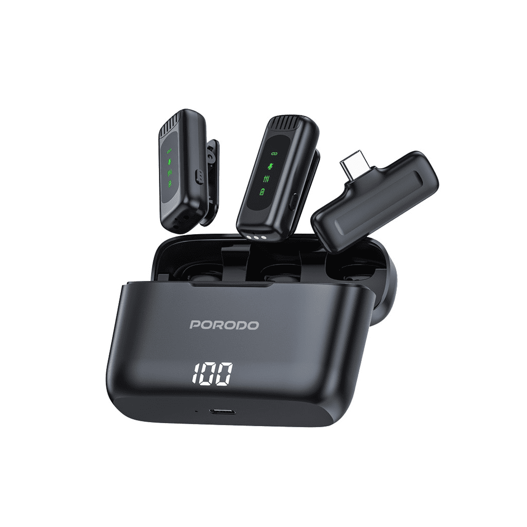 Porodo Dual Connector Lavalier Dual Mics