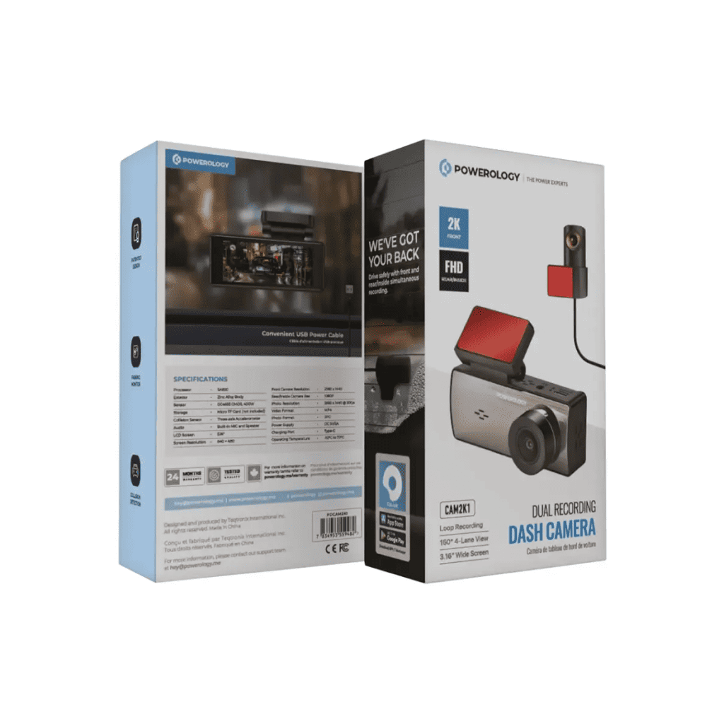 Powerology Dual Recording Dash Camera FHD