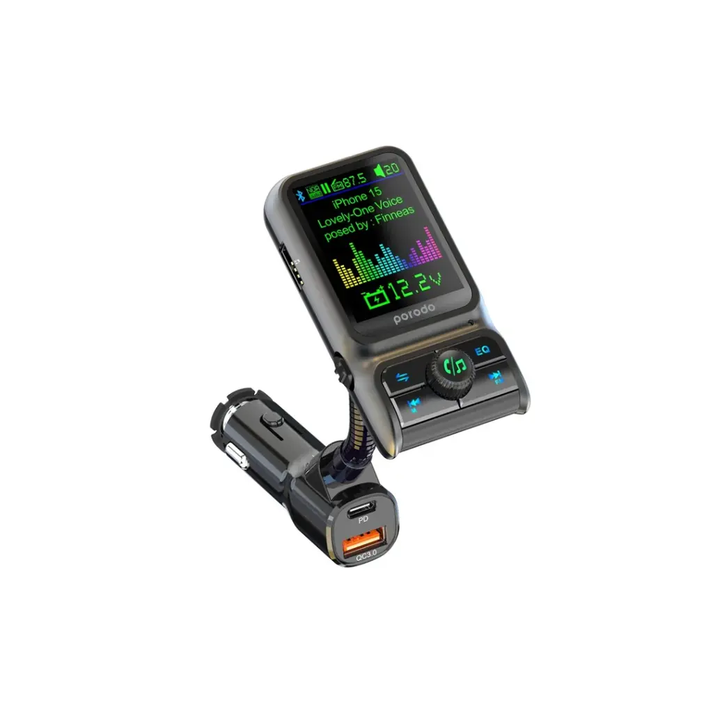 Porodo Dual Port Car Charger FM Transmitter PD 36W QC 18W