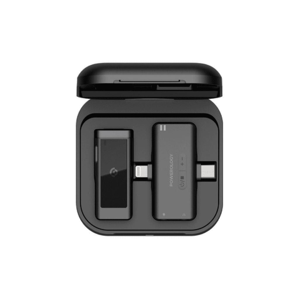 Powerology MFI Dual Connector Wireless Lavalier Microphone Mic 