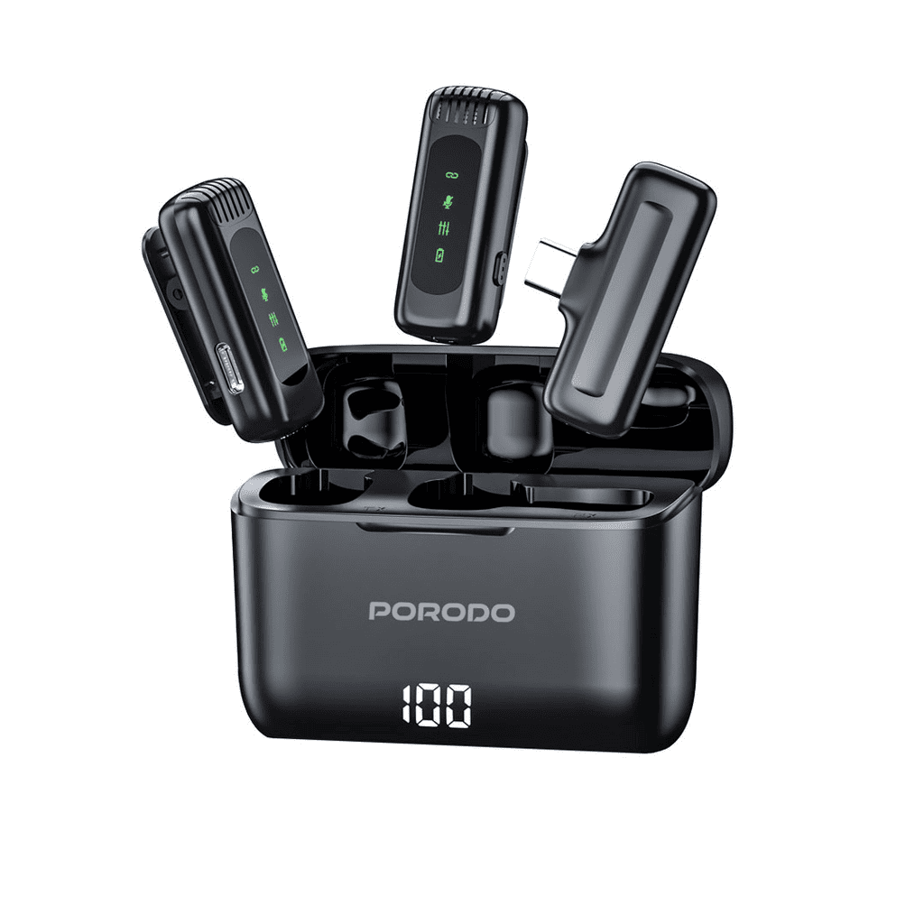 Porodo Dual Connector Lavalier Dual Mics