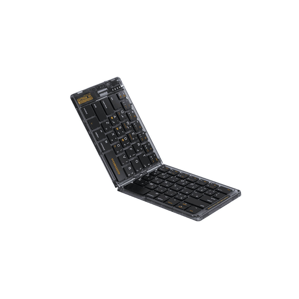 Porodo Transparent Bluetooth Folding Keyboard (Black)