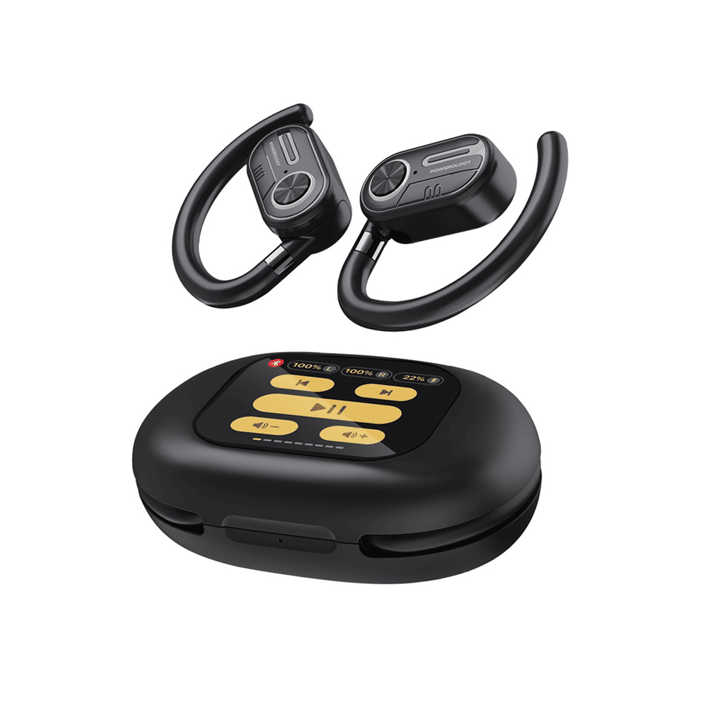 Powerology ENC TWS Air Conduction Earbuds and Charging Case with Display