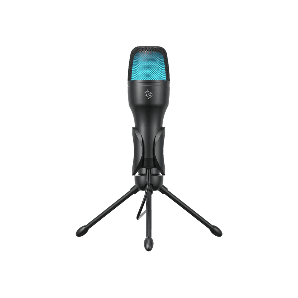 Porodo Gaming USB Condenser Microphone with RGB Lights Desk Tripod Stand