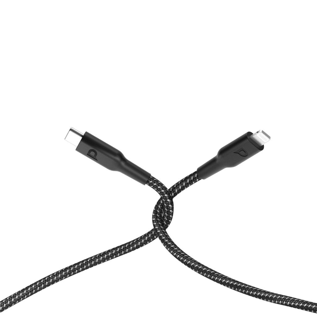 Powerology Braided USB-C to Lightning Cable PD 60W (Black, 1.2M)