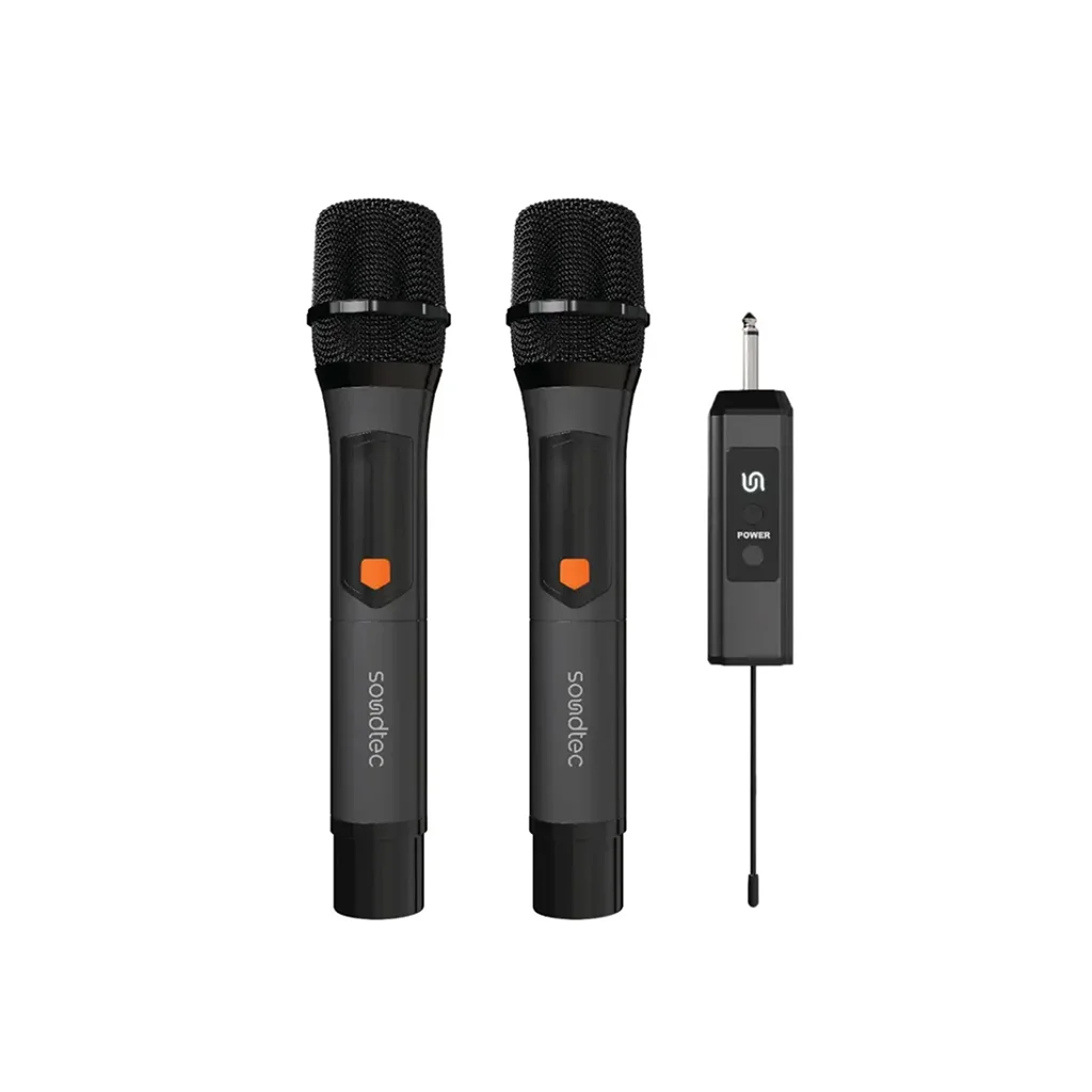 Porodo Soundtec Duo Mic Aluminum Rechargeable Wireless Microphone