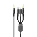 Porodo 3 in 1 Aux 3.5 to 3.5+C+Lightning Cable