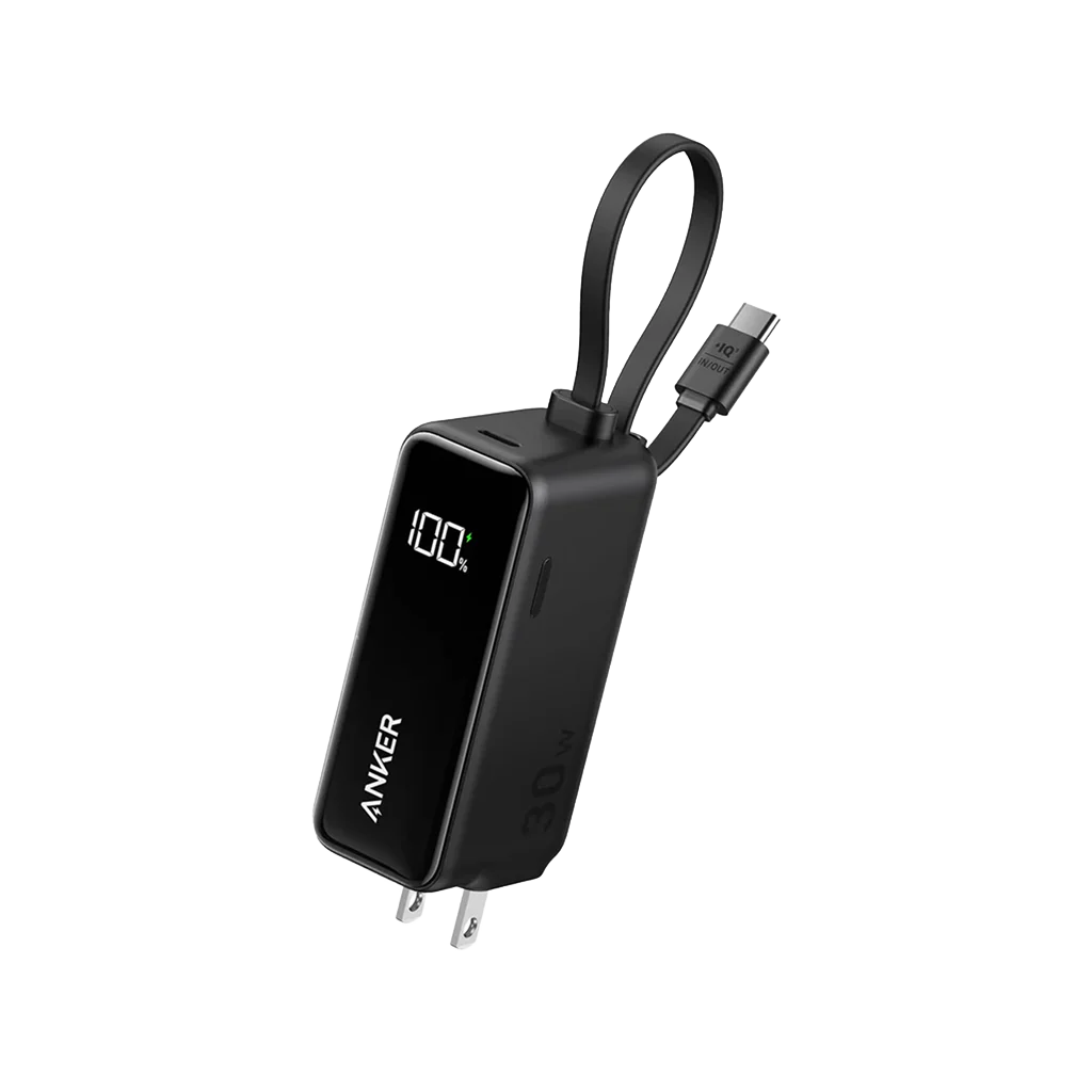 Anker Power Bank (30W, 5k, Fusion, Built-In USB-C Cable)
