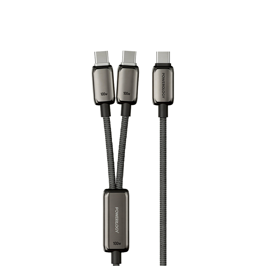 Powerology Zinco Series 2-in-1 Dual USB-C Cable