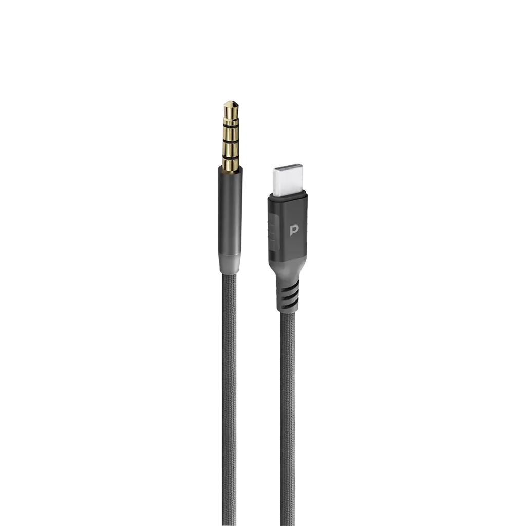 Powerology Power Sync Weave USB-C To 3.5mm Audio 1.2m Cable