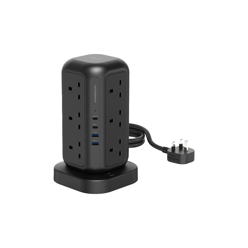Powerology 12 AC Sockets GaN Tower Hub