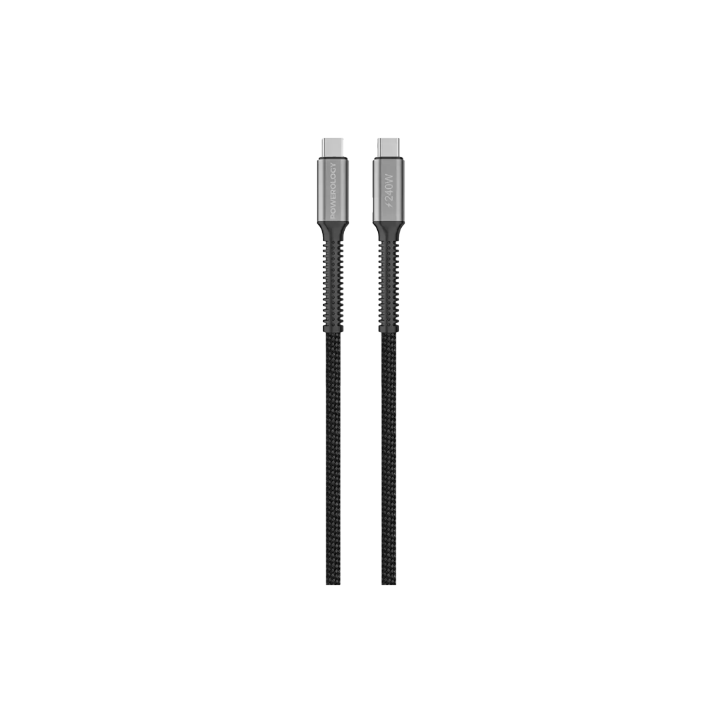 Powerology USB4 Cable with Braided USB-C to USB-C Wire