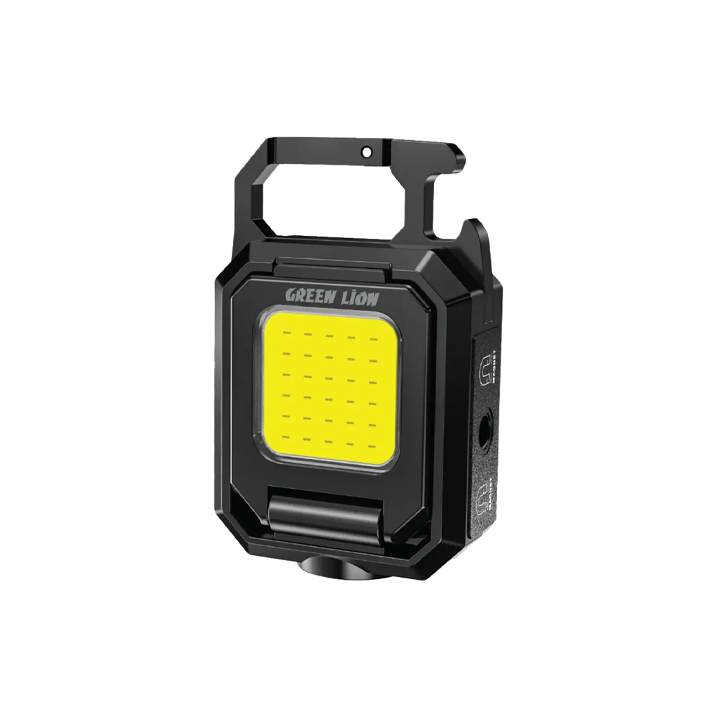 Green Lion Keychain Light with Foldable Design