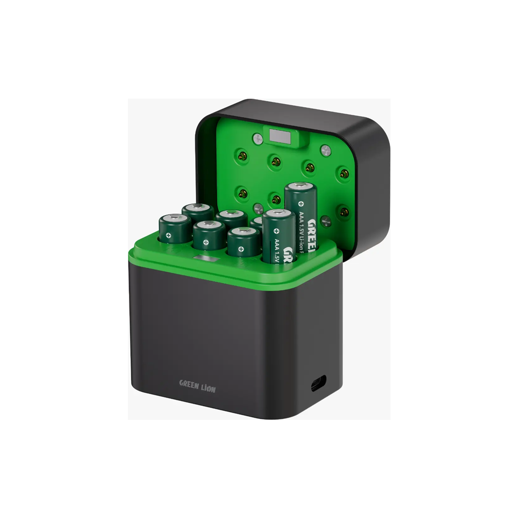 Green Lion Rechargeable 8*AAA Battery Dock USB-C