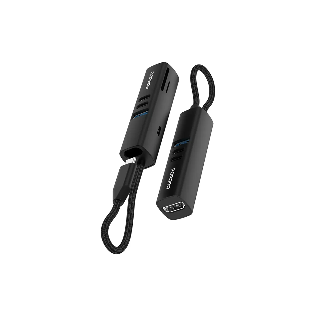 Porodo 7-In-1 Multi-Port USB Hub with 5Gbps Transfer Speed