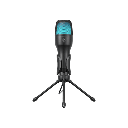 Porodo Gaming USB Condenser Microphone with RGB Lights Desk Tripod Stand